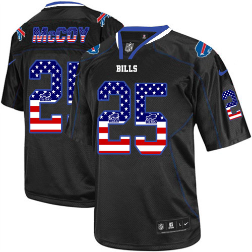 Men's Elite LeSean McCoy Nike Jersey Black - #25 USA Flag Fashion NFL Buffalo Bills